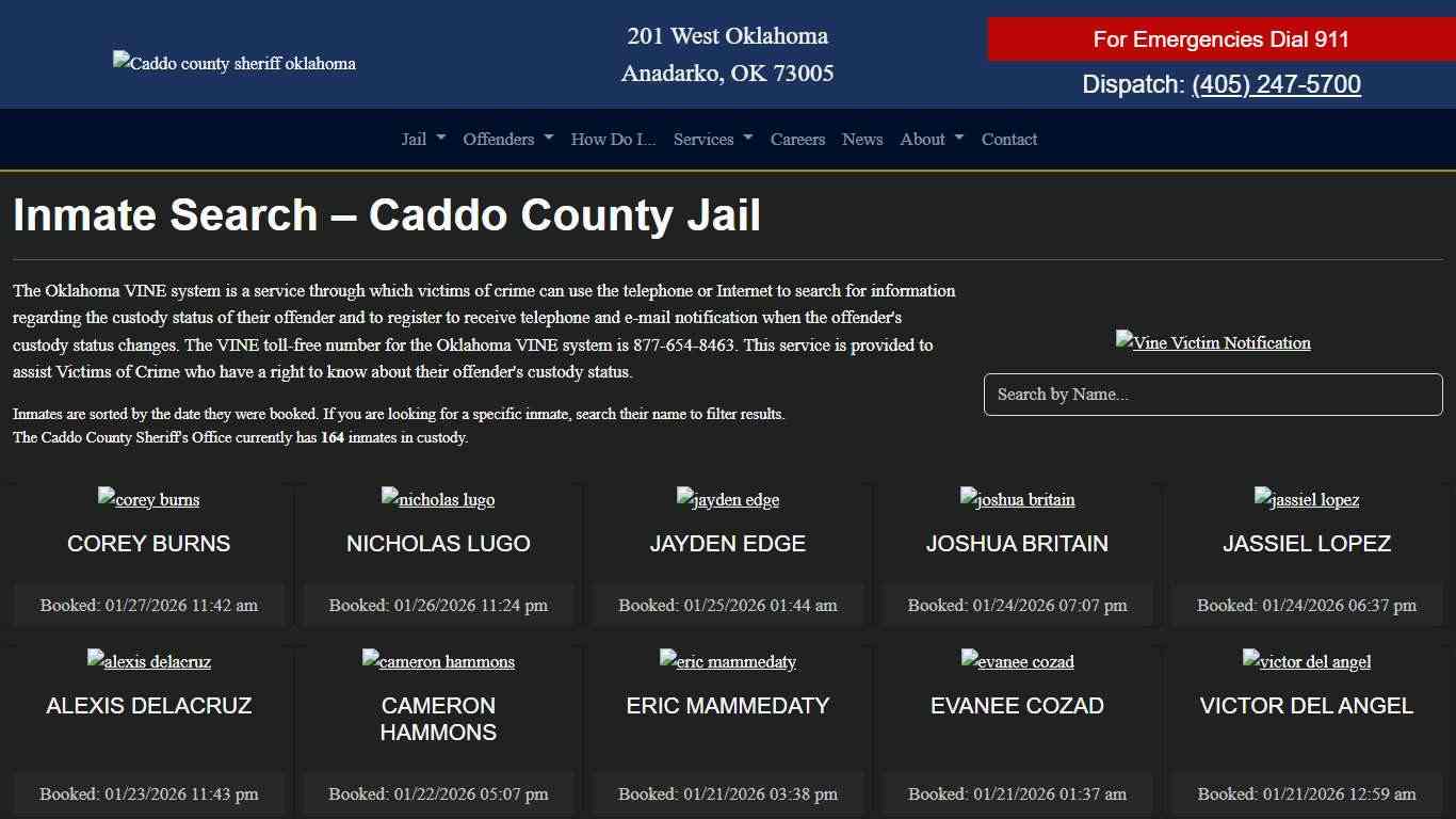 Inmate Search Caddo County Sheriff's Office